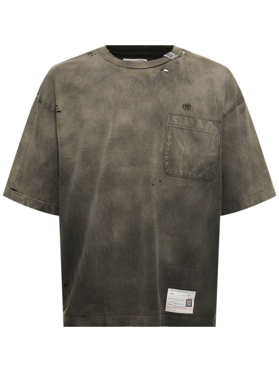 Mihara Yasuhiro: T-Shirt aus Baumwolljersey mit Sonnendruck - Schwarz - men_0 | Luisa Via Roma