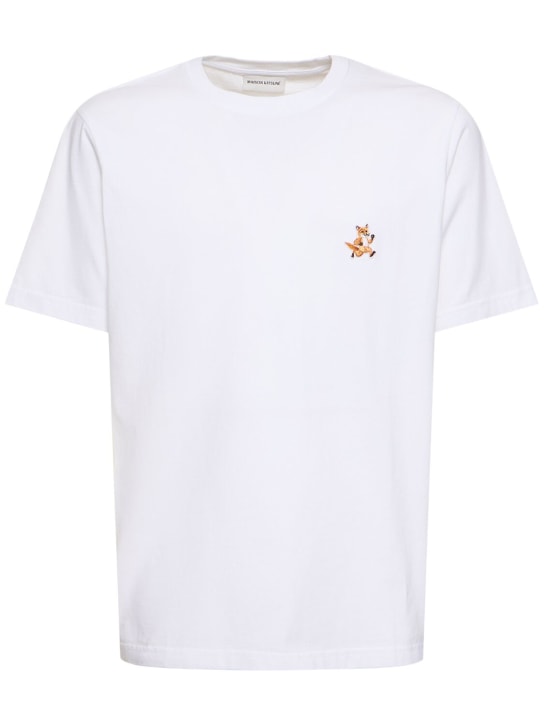 Maison Kitsuné: T-Shirt mit Patch - Weiß - men_0 | Luisa Via Roma