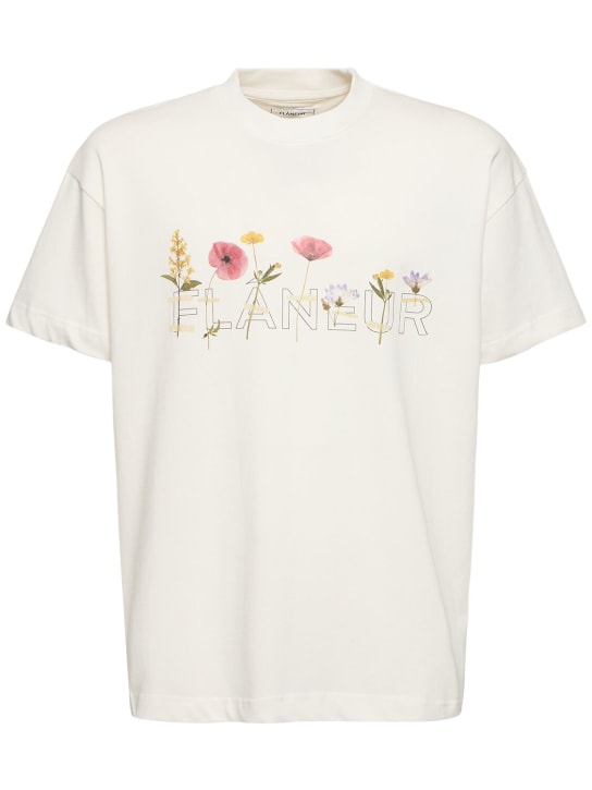 FLÂNEUR: Botanical t-shirt - White Oc - men_0 | Luisa Via Roma