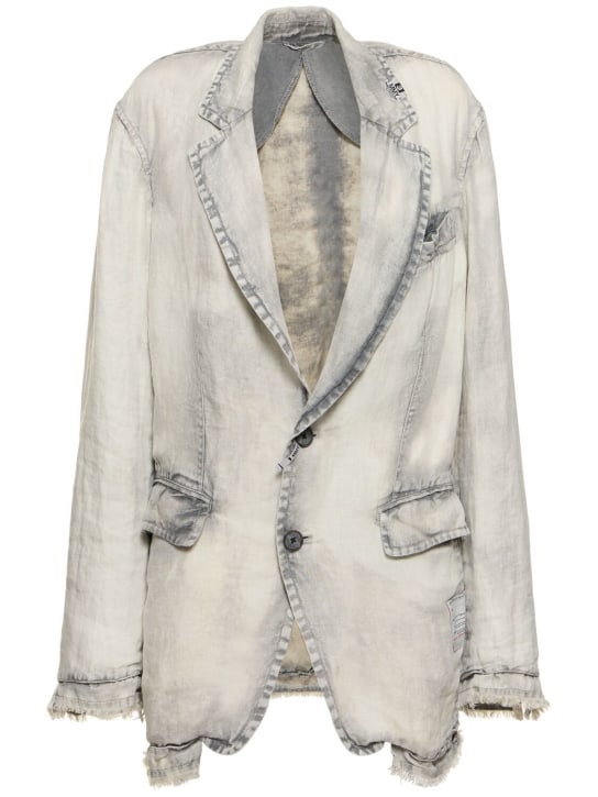Mihara Yasuhiro: Linen twill jacket - Grey - women_0 | Luisa Via Roma