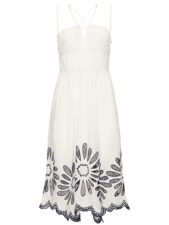 Ulla Johnson: Beatrice linen & cotton midi dress - White - women_0 | Luisa Via Roma