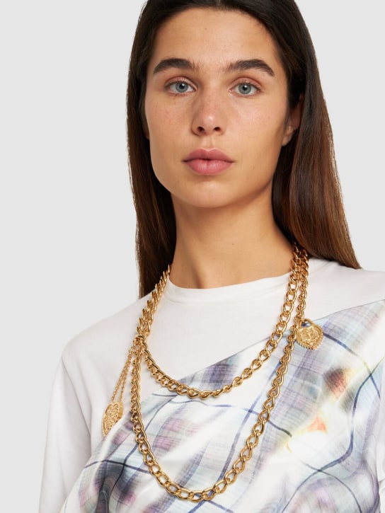 Dsquared2: Open Your Heart double wrap necklace - Gold - women_1 | Luisa Via Roma
