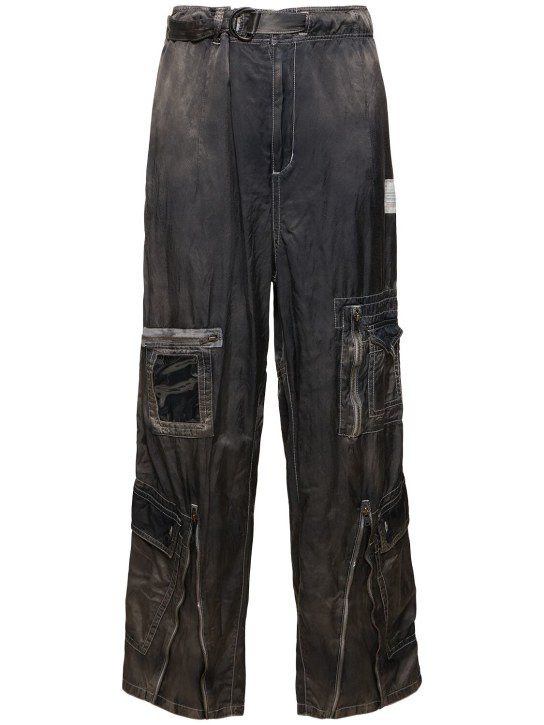 Mihara Yasuhiro: Twill parachute cargo pants - Black - men_0 | Luisa Via Roma
