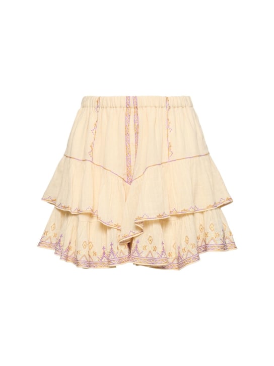 Marant Etoile: Jocadia ruffled cotton mini skirt - Sarı - women_0 | Luisa Via Roma