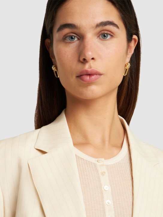 ANINE BING: Signature link double cross earrings - Gold - women_1 | Luisa Via Roma