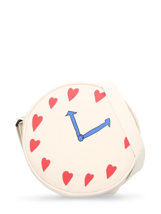 Jellymallow: Clock printed cotton bag - Off-White - kids-girls_0 | Luisa Via Roma