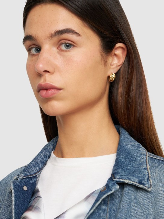 ANINE BING: Knot stud earrings - Gold - women_1 | Luisa Via Roma