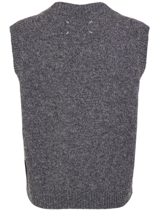Maison Margiela: Wool knit vest - Dark Grey - women_1 | Luisa Via Roma