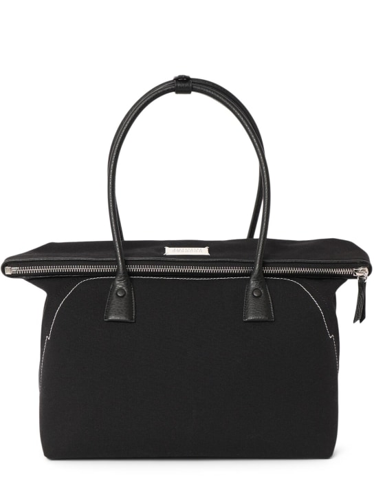 Maison Margiela: Medium 5Ac grainy leather shopping bag - Black - women_0 | Luisa Via Roma