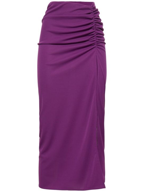 The Andamane: Paige high slit jersey midi skirt - Purple - women_0 | Luisa Via Roma