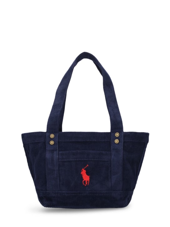 Polo Ralph Lauren: Mini corduroy tote bag - Lacivert - kids-girls_0 | Luisa Via Roma