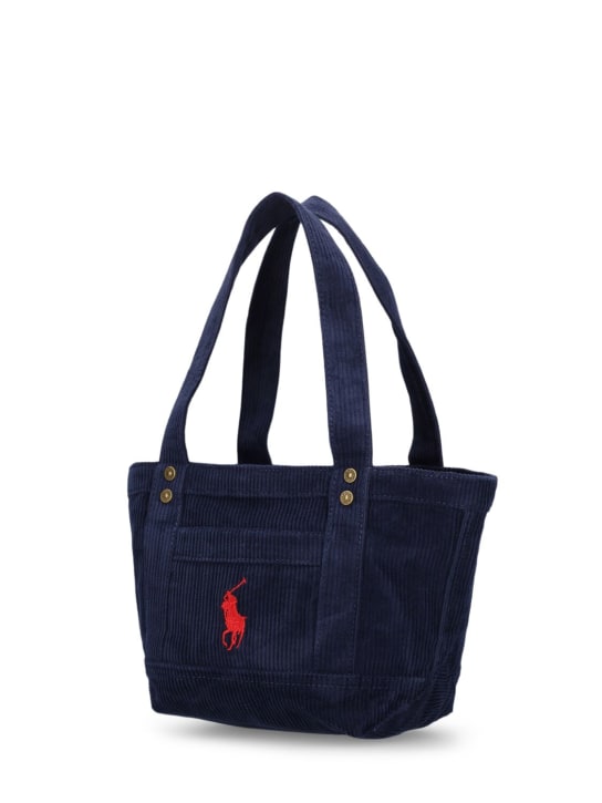 Polo Ralph Lauren: Mini corduroy tote bag - Navy - kids-girls_1 | Luisa Via Roma