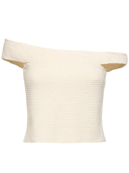 Wandler: Top de ganchillo de algodón orgánico Polly - Marfil - women_0 | Luisa Via Roma