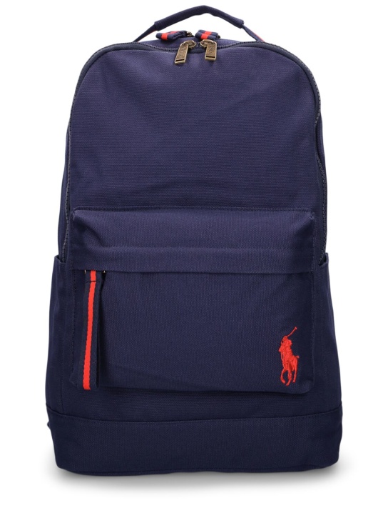 Ralph Lauren: Logo cotton backpack - Navy - kids-boys_0 | Luisa Via Roma