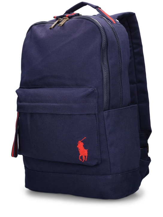 Polo Ralph Lauren: Logo cotton backpack - Lacivert - kids-girls_1 | Luisa Via Roma