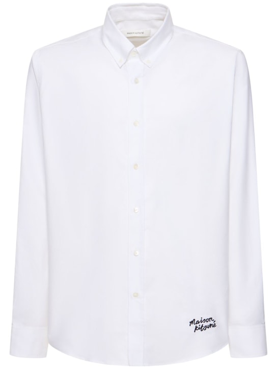 Maison Kitsuné: Maison kitsune handwriting casual shirt - White - men_0 | Luisa Via Roma