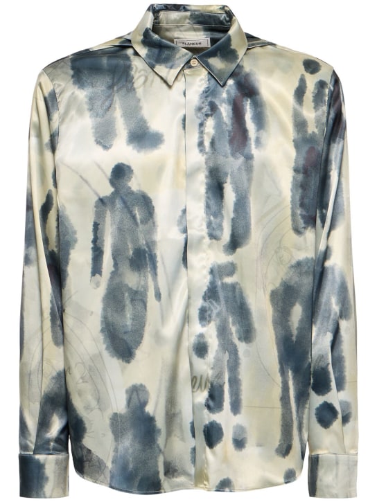 FLÂNEUR: Camisa de seda con capucha - Ecru Oc - men_0 | Luisa Via Roma