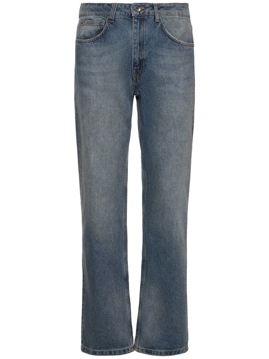 FLÂNEUR: Straight denim jeans - Blue Denim Oc - men_0 | Luisa Via Roma