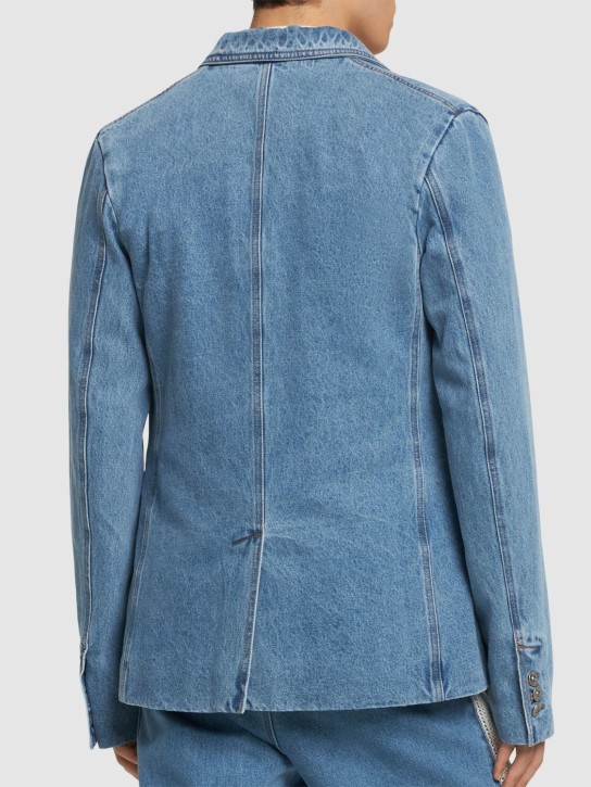 Wales Bonner: Eternity cotton denim blazer - Light Blue - men_2 | Luisa Via Roma