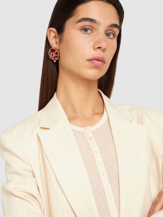 Dsquared2: D2 crystal clip-on earrings - Pink/Gold - women_1 | Luisa Via Roma