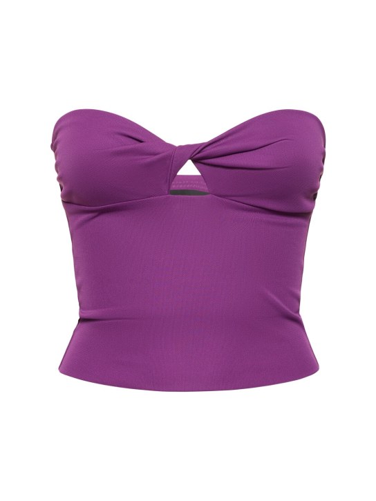 The Andamane: Lucille strapless jersey top - Purple - women_0 | Luisa Via Roma