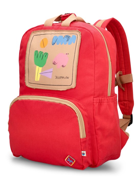 Jellymallow: Printed cotton backpack - Red - kids-boys_1 | Luisa Via Roma