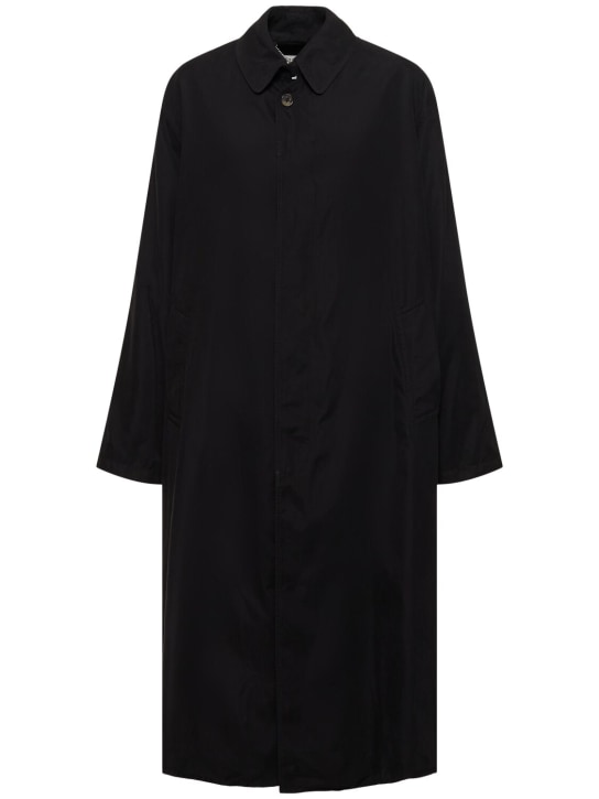 Maison Margiela: Trench-coat en coton à boutonnage simple - Noir - women_0 | Luisa Via Roma