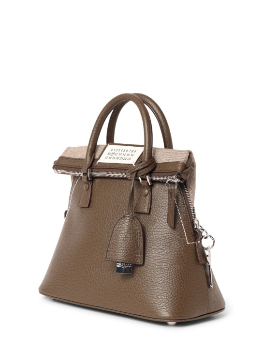 Maison Margiela: Mini 5Ac Classique grainy leather bag - Bark - women_1 | Luisa Via Roma