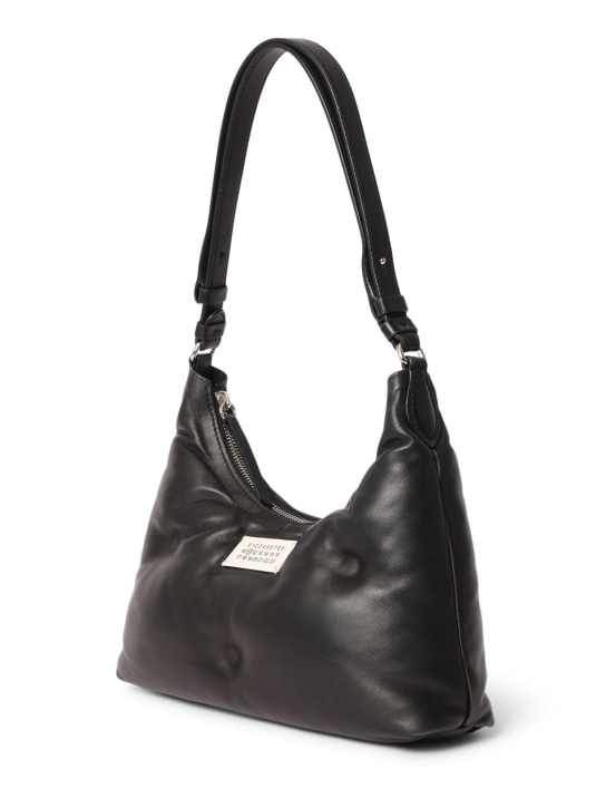 Maison Margiela: Small Glam Slam Hobo quilted leather bag - Siyah - women_1 | Luisa Via Roma