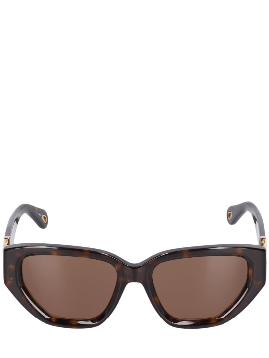 Chloé: Marcie cat-eye bio-acetate sunglasses - Havana/Brown - women_0 | Luisa Via Roma
