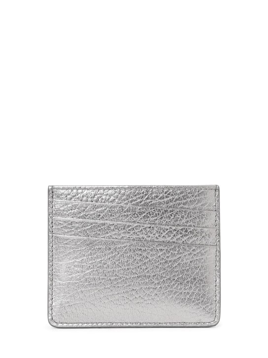 Maison Margiela: Porte-cartes fin en cuir métallisé Gap - Gris Métallisé - women_1 | Luisa Via Roma