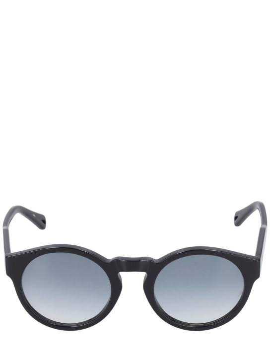 Chloé: Gafas de sol redondas de bio-acetato - Negro/Azul - women_0 | Luisa Via Roma