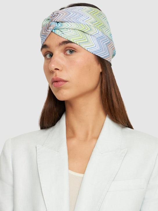 Missoni: Knit headband - Multi/Blue - women_1 | Luisa Via Roma