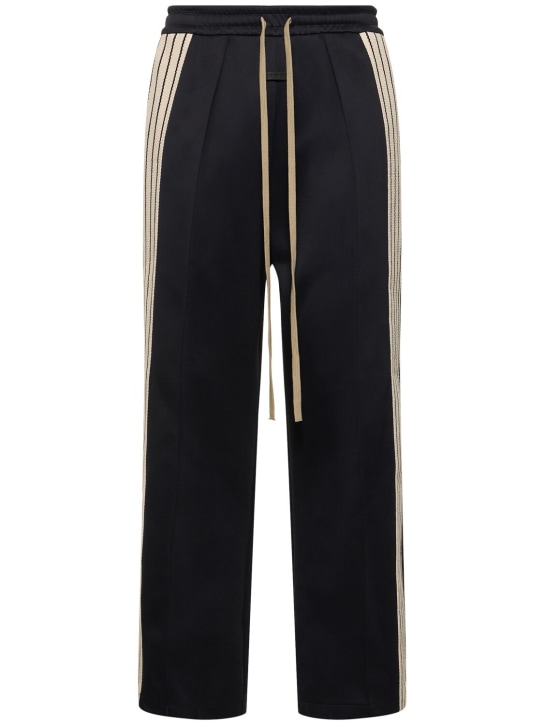 Fear of God: Relaxed pintuck sweatpants w/ side bands - Black - men_0 | Luisa Via Roma