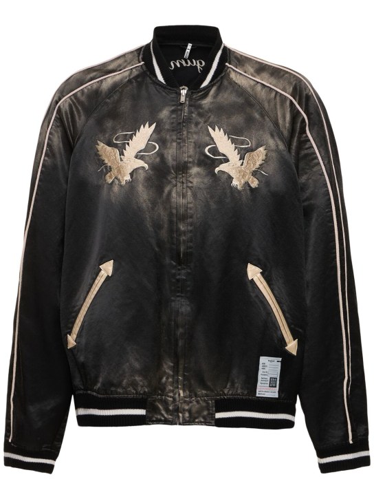 Mihara Yasuhiro: Souvenir zipped bomber jacket - Black - men_0 | Luisa Via Roma