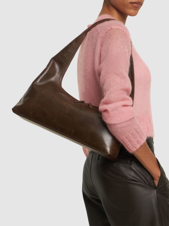 Marge Sherwood: Large Hobo leather shoulder bag - Washed Brown - women_1 | Luisa Via Roma