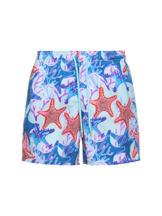 VILEBREQUIN: Moorea print nylon twill swim shorts - Turchese - men_0 | Luisa Via Roma