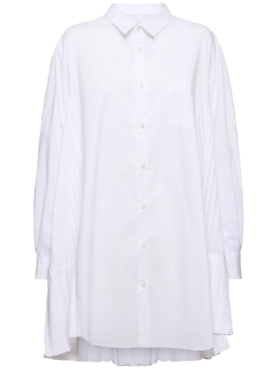 JUNYA WATANABE: Cotton blend pleated shirt - White - women_0 | Luisa Via Roma
