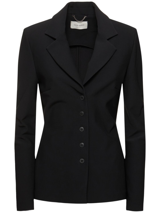 Magda Butrym: Viscose crepe jacket - Black - women_0 | Luisa Via Roma