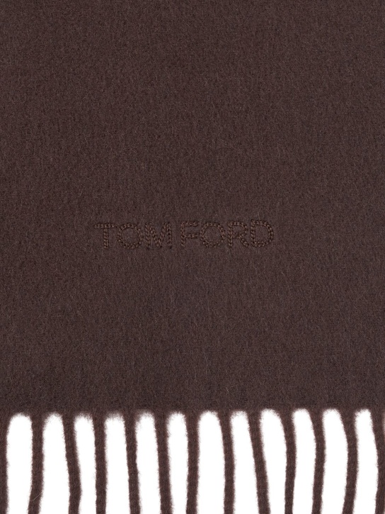 Tom Ford: Beaver Day cashmere scarf - Chocolate - men_1 | Luisa Via Roma
