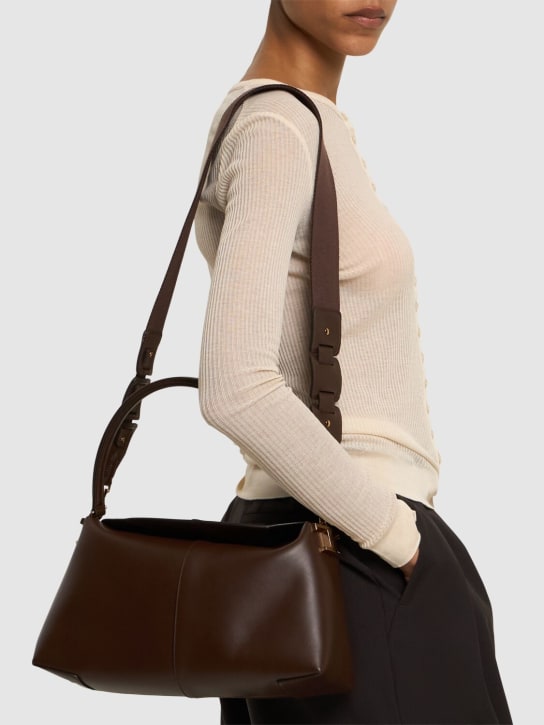 Tod's: Small Messenger T Case leather bag - Marrone Africa - women_1 | Luisa Via Roma