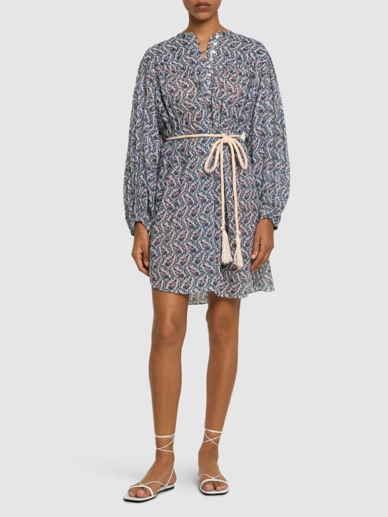 Marant Etoile: Kildi printed cotton mini dress - Bej/Renkli - women_1 | Luisa Via Roma