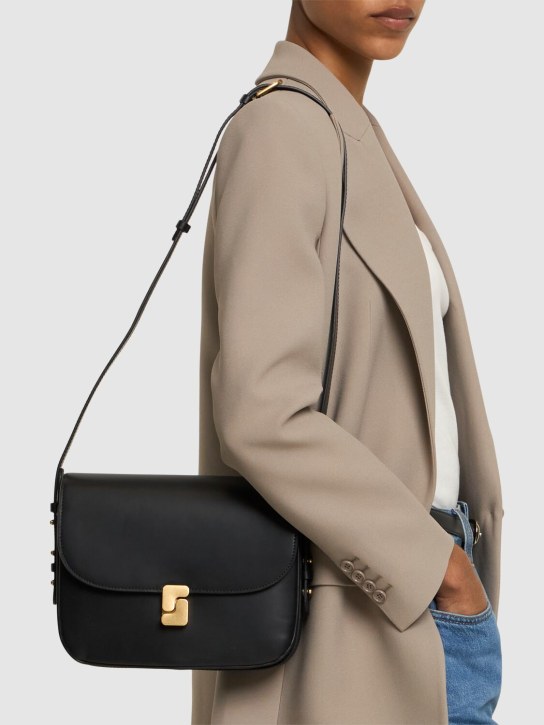 Soeur: Maxi Bellissima leather shoulder bag - Siyah - women_1 | Luisa Via Roma