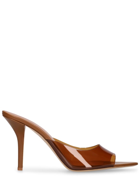 Gia Borghini: 90毫米Perni 04 PVC穆勒凉鞋 - 棕色 - women_0 | Luisa Via Roma