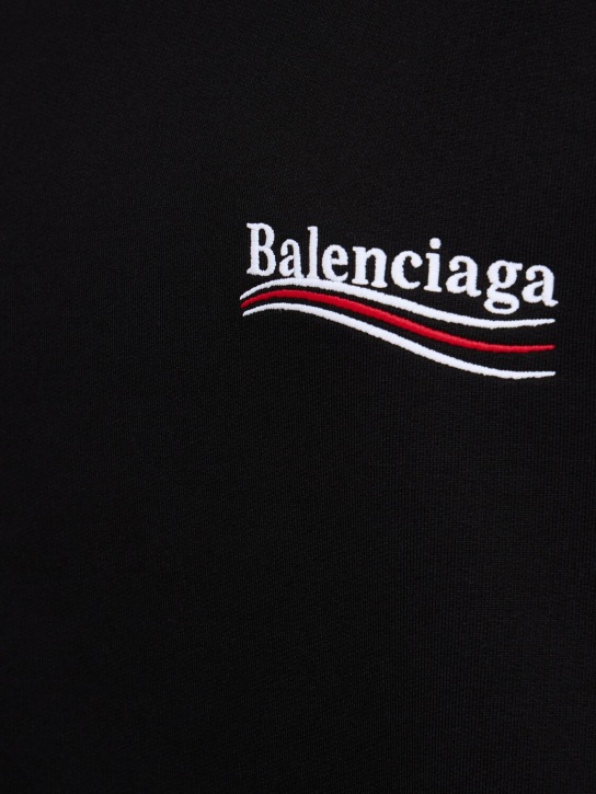 Balenciaga: Medium fit cotton hoodie - Black/White - women_1 | Luisa Via Roma