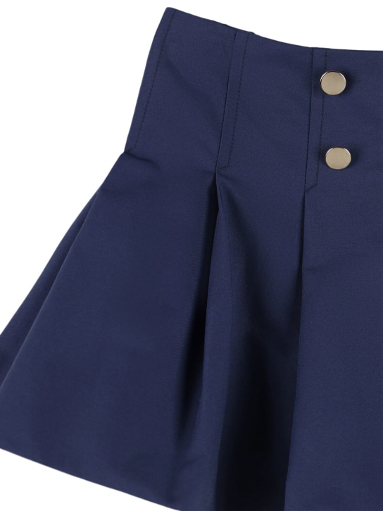 Monnalisa: Stretch cotton levantine skirt - Navy - kids-girls_1 | Luisa Via Roma