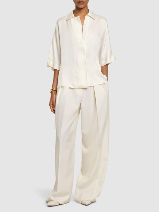 ANINE BING: Julia silk blend shirt - White - women_1 | Luisa Via Roma