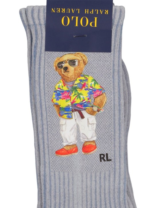 Polo Ralph Lauren: Bear tie dyed socks - Blue - men_1 | Luisa Via Roma