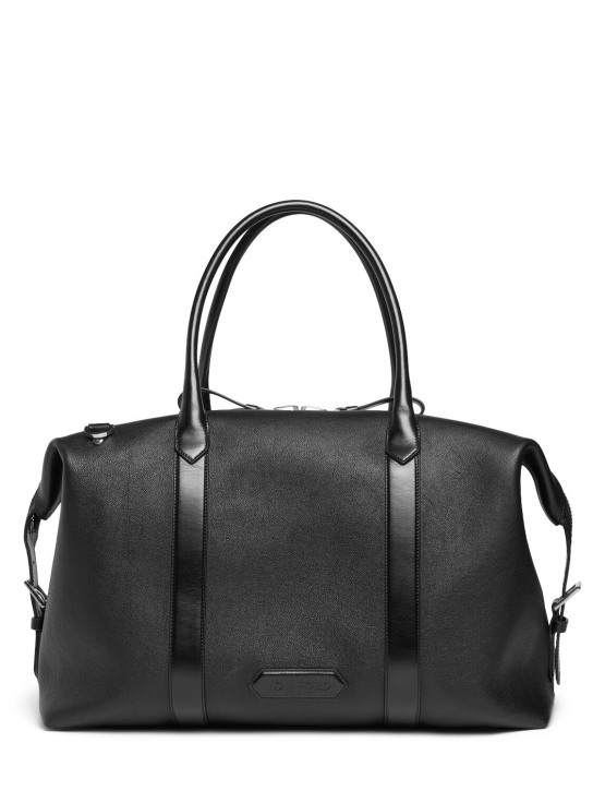 Tom Ford: Holdall grain leather duffle bag - Black - men_0 | Luisa Via Roma