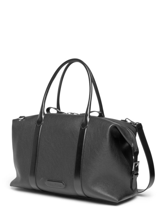 Tom Ford: Holdall grain leather duffle bag - Black - men_1 | Luisa Via Roma